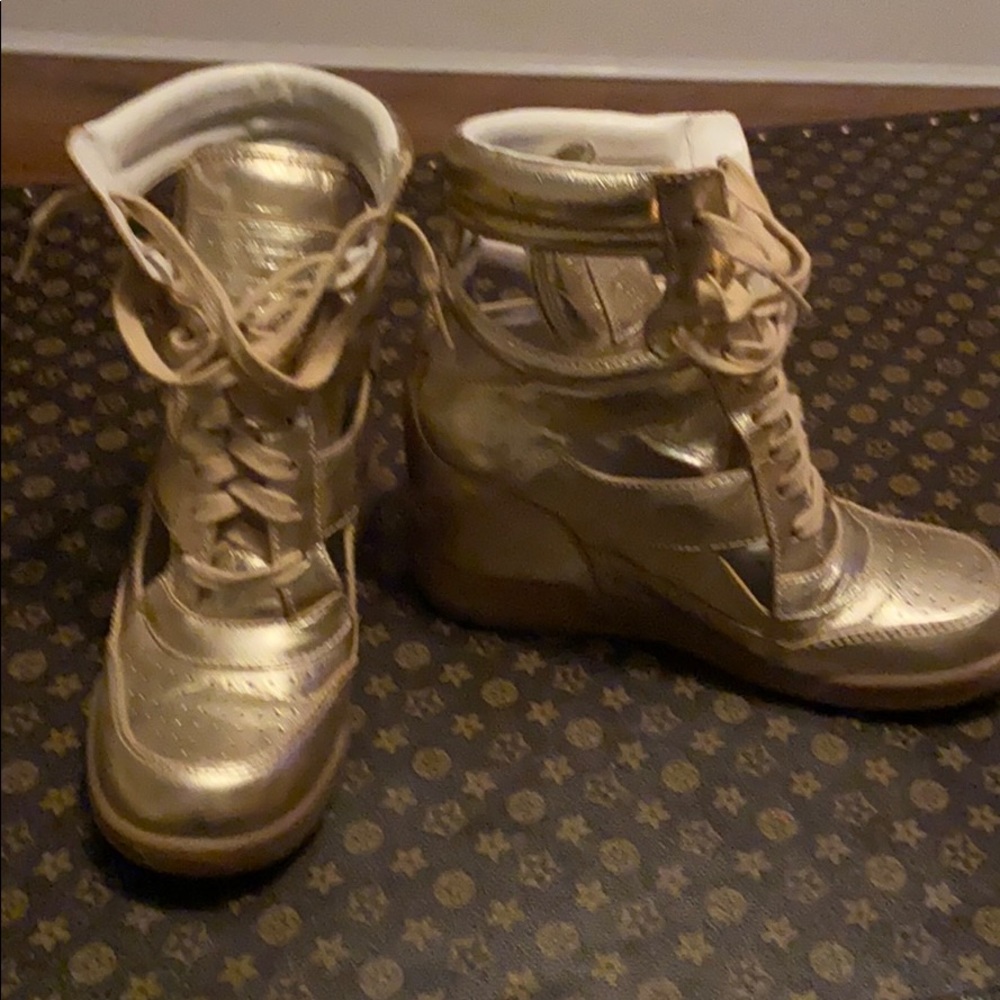 Marc Jacobs gold wedge sneakers boots 39